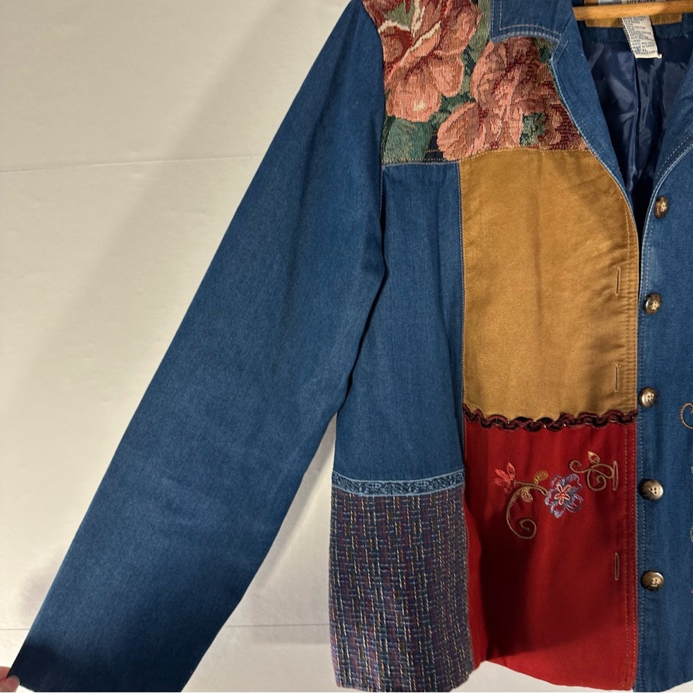 Koret Multicolor Patchwork Jean Jacket Blazer - image 4